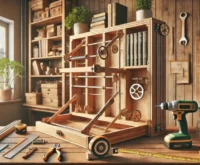DIY Wooden Contraption Shelving with Open Levers